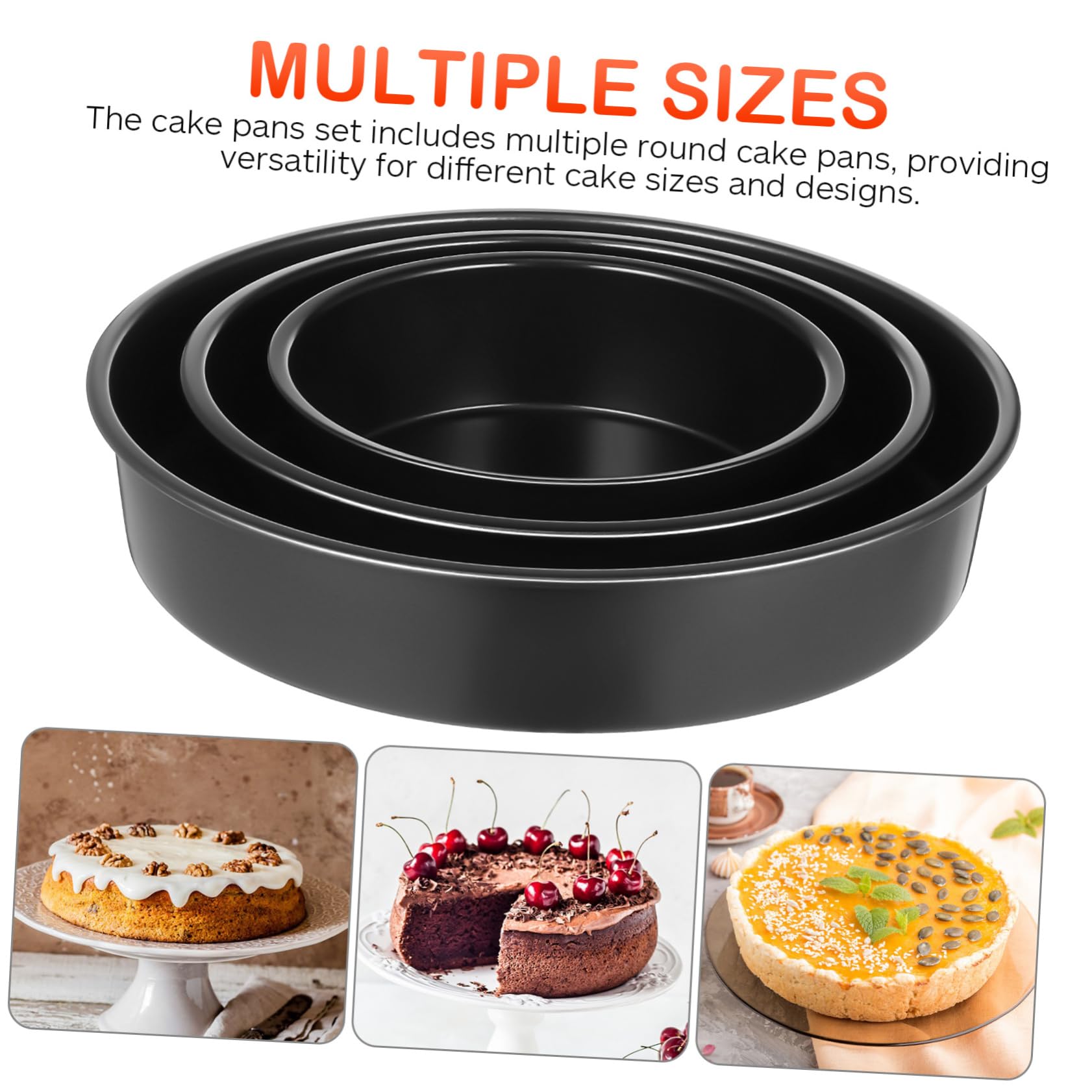 ULTECHNOVO 3stücke Teilige Runde Backformen Antihaftbeschichtete Kuchenformen Zum Backen Backzubehör Aus Kohlenstoffstahl Mit Pergamentpapier Für Schichtkuchen