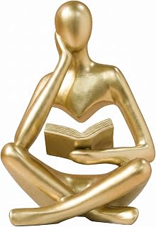 1 Pack Reading Human Figure Statue, Bookshelf Decor, Desk Decor, Table Decor, Book Lovers Gifts for Living Room Bedroom Office Coffee Table Home Accent Decoration Gifting