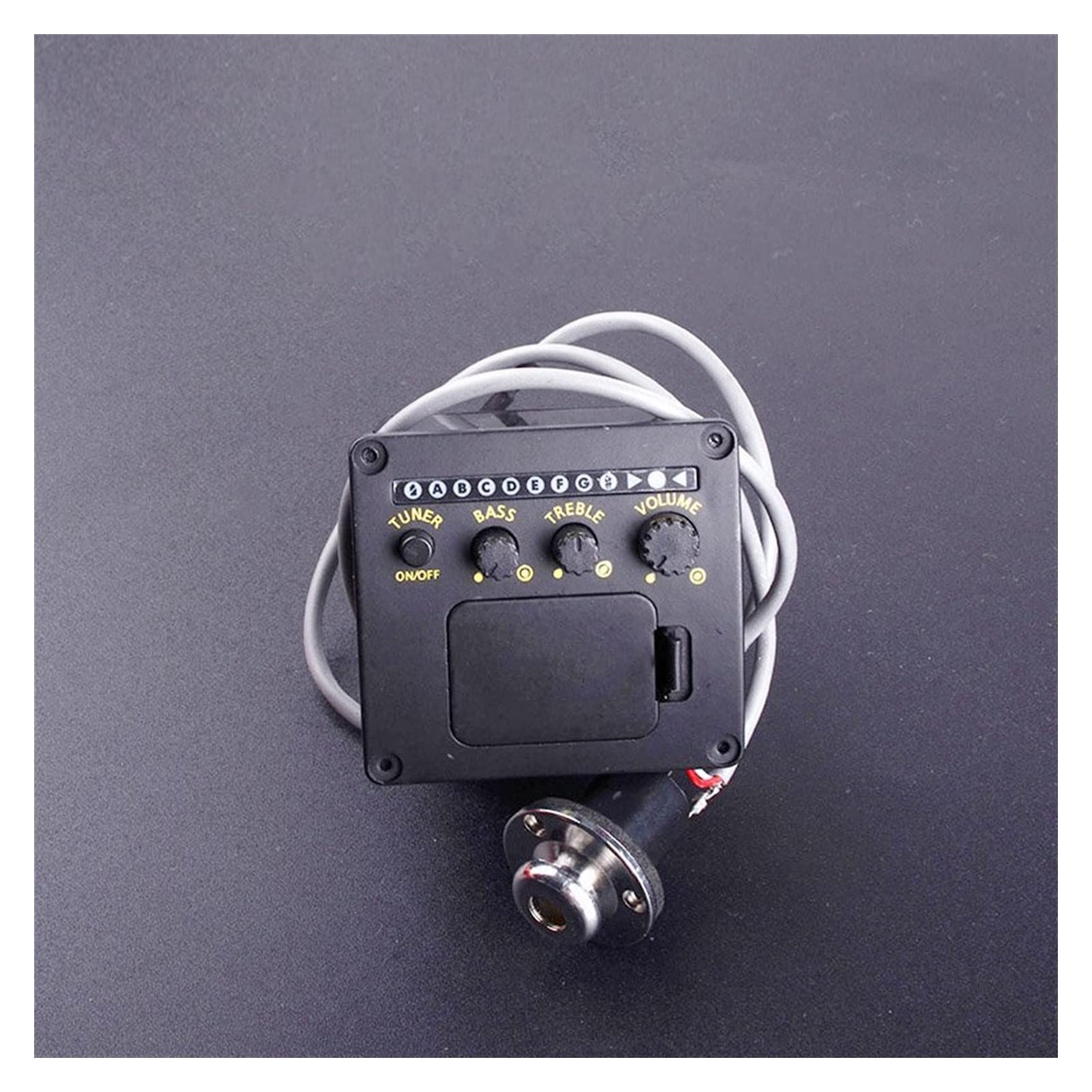 Preamplificatore per Chitarra Acustica A 2 Bande 6,35 Mm di Uscita in Ottone Copertura Endpin con Accordatore Folk Chitarra Piezo Pickup Pickup