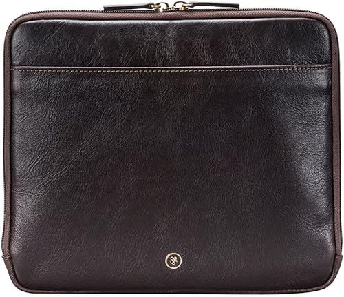 Maxwell Scott - Funda de piel de lujo para tablet con cremallera de tres caras, hecha a mano con piel de grano completo, The Luzzi