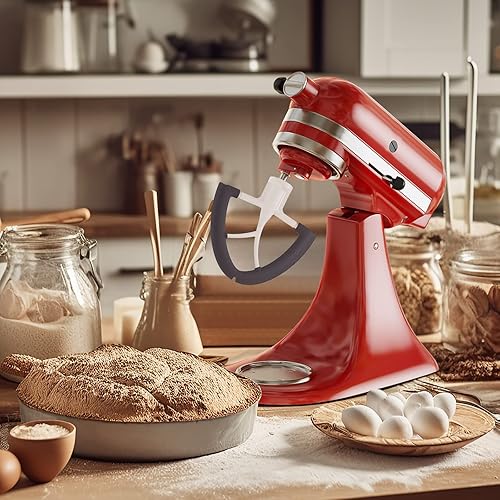 Miniatura 4 de Batidor de borde flexible para mezclador Kitchenaid, 4.5-5 cuartos de galón para accesorio de paleta de ayuda de cocina, se adapta a cabezal