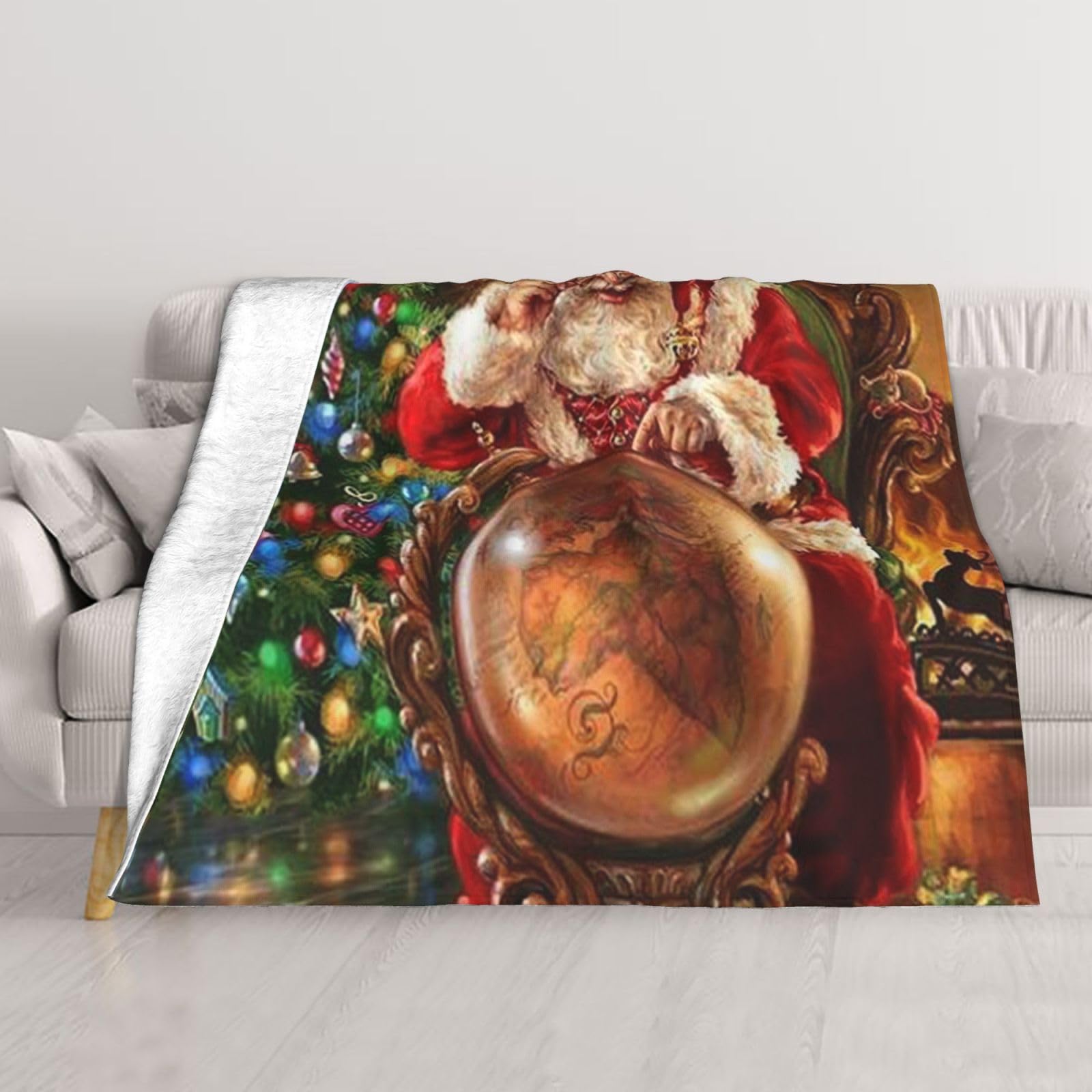 Couverture flanelle Père Noël de qualité supérieure et toucher velours