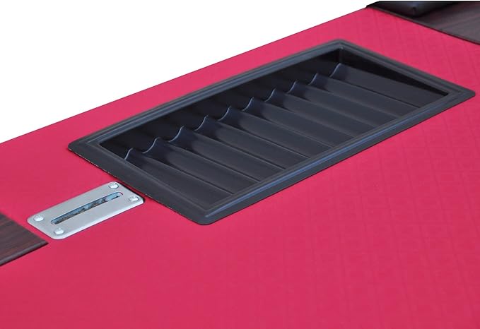 Mesa de poker ovalada 96 pulgadas para 10 jugadores roja miniatura 5