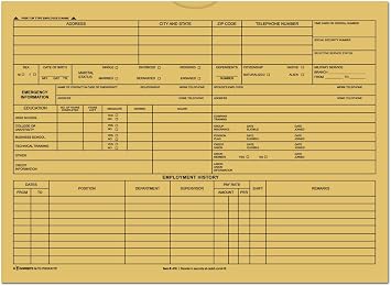 Employee File Jacket - 9 inches x 12 inches - Employee History and Information Envelope 50 per Pack