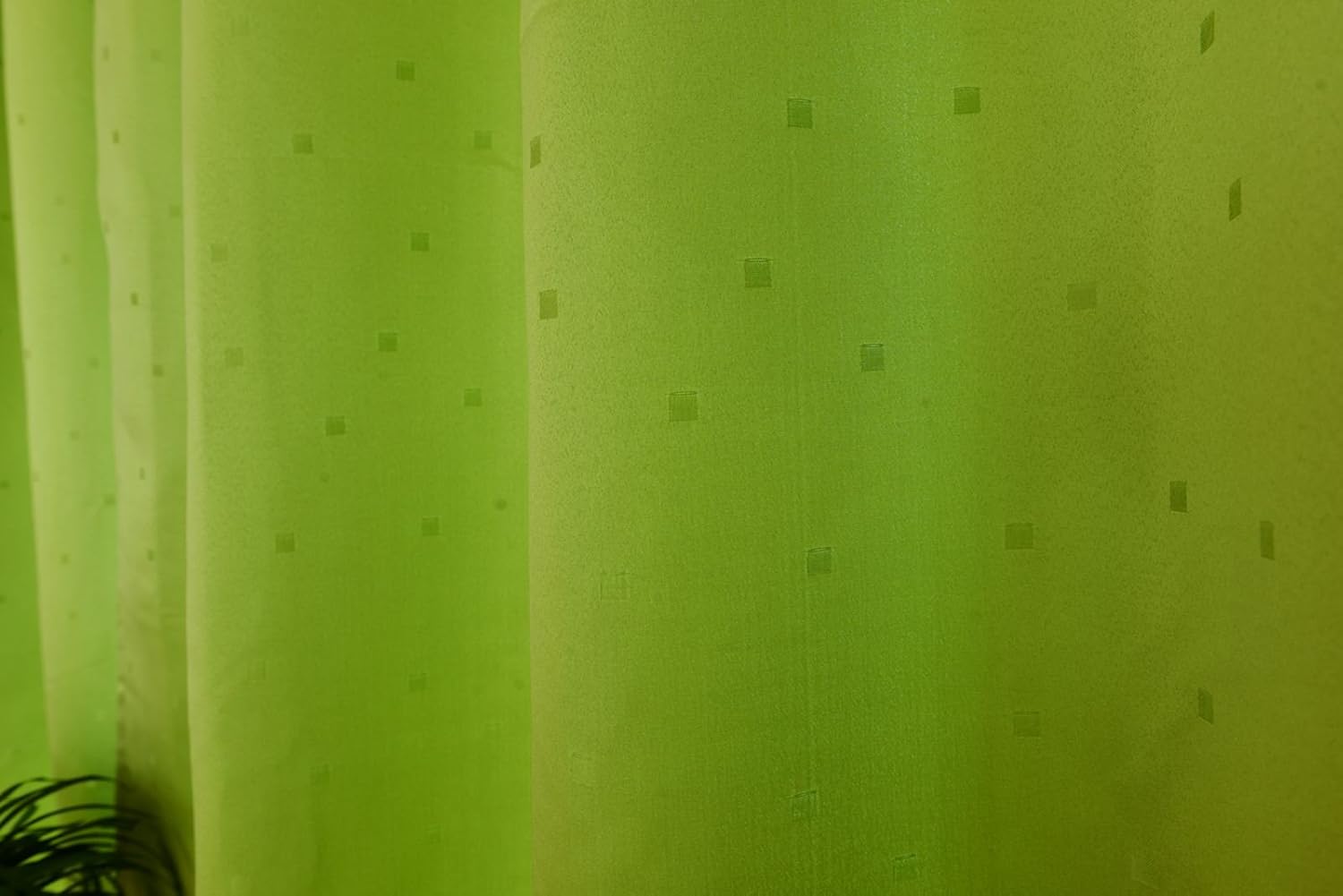 One Pair, 2 PCS Lined Jacquard Blackout Curtains/Drapes, Dual Style,Pinch Pleat and Rod Pocket,90inch Length,Green (66''WX90''L)