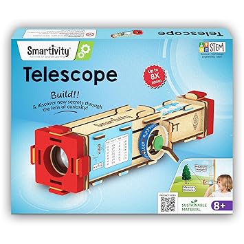 Smartivity Telescope Toy for Kids Age 8, 9, 10, 11, 12, 13, 14 Years Old | Measure Height & Distance | Birthday Gift for Boys & Girls | DIY Science Toys for Kids 8-14 Years