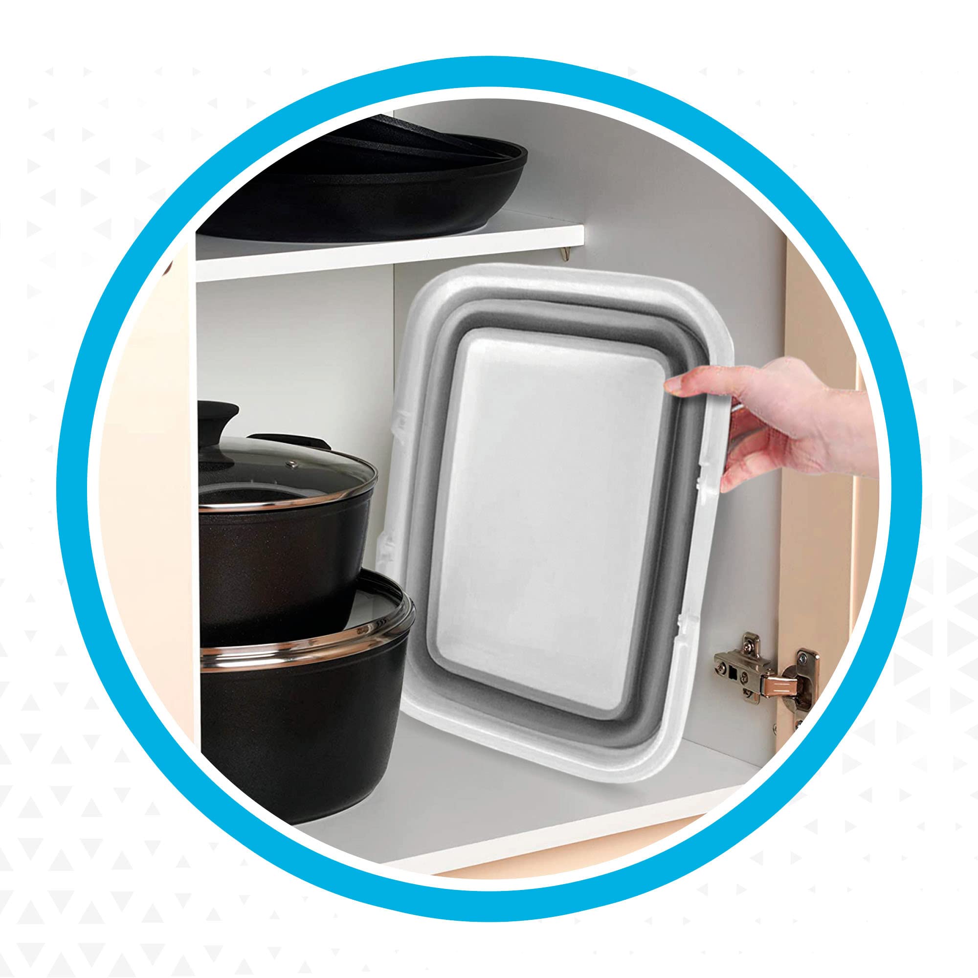 Aktive 52986 - Cestino pieghevole per campeggio e picnic | Cestino con maniglie, Cestino da picnic | Capacità 8,5 L | Materiale plastico e TPR | Accessori da campeggio