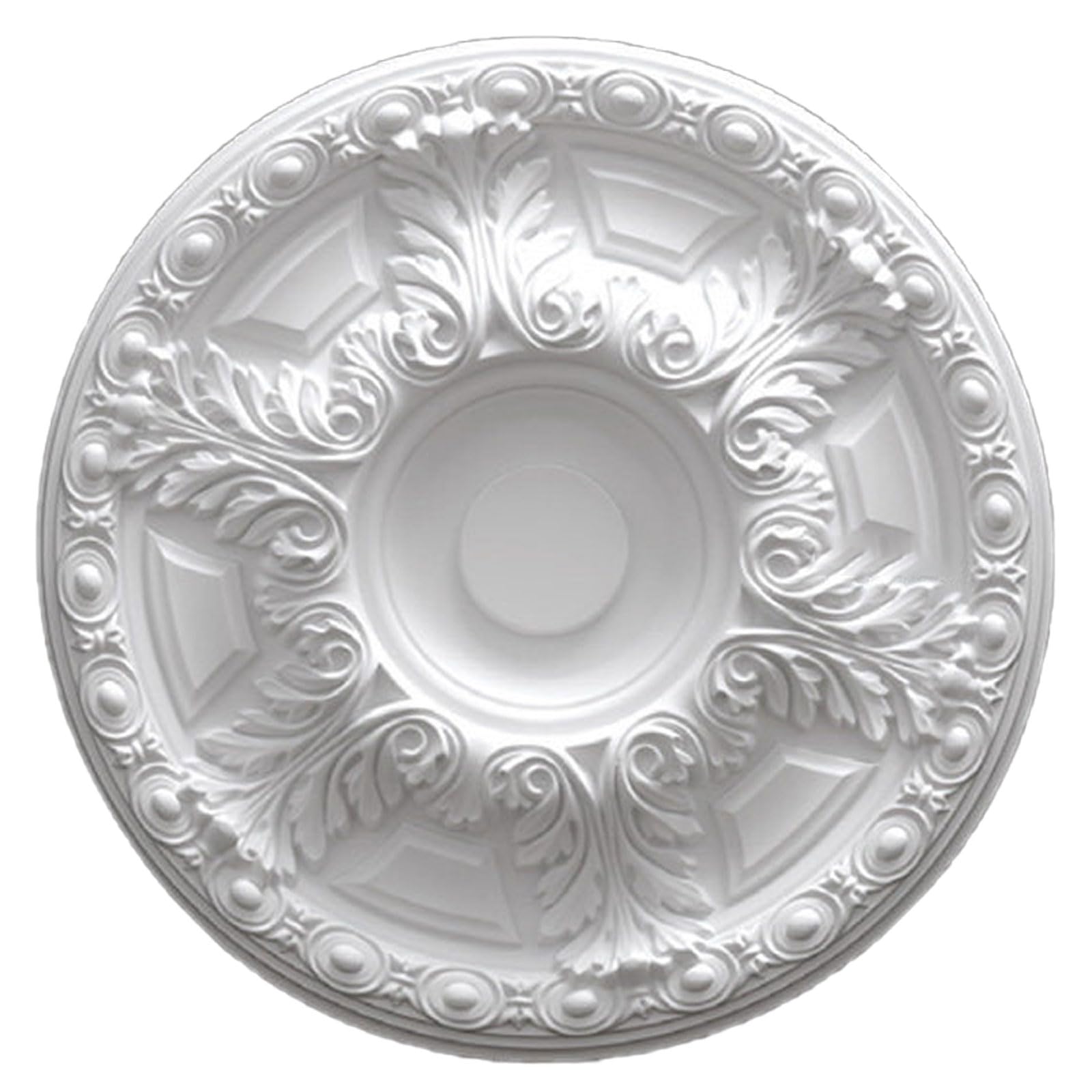 Decorative White PU Chandelier Ceiling Medallion 27-66cm(White N,27cm)