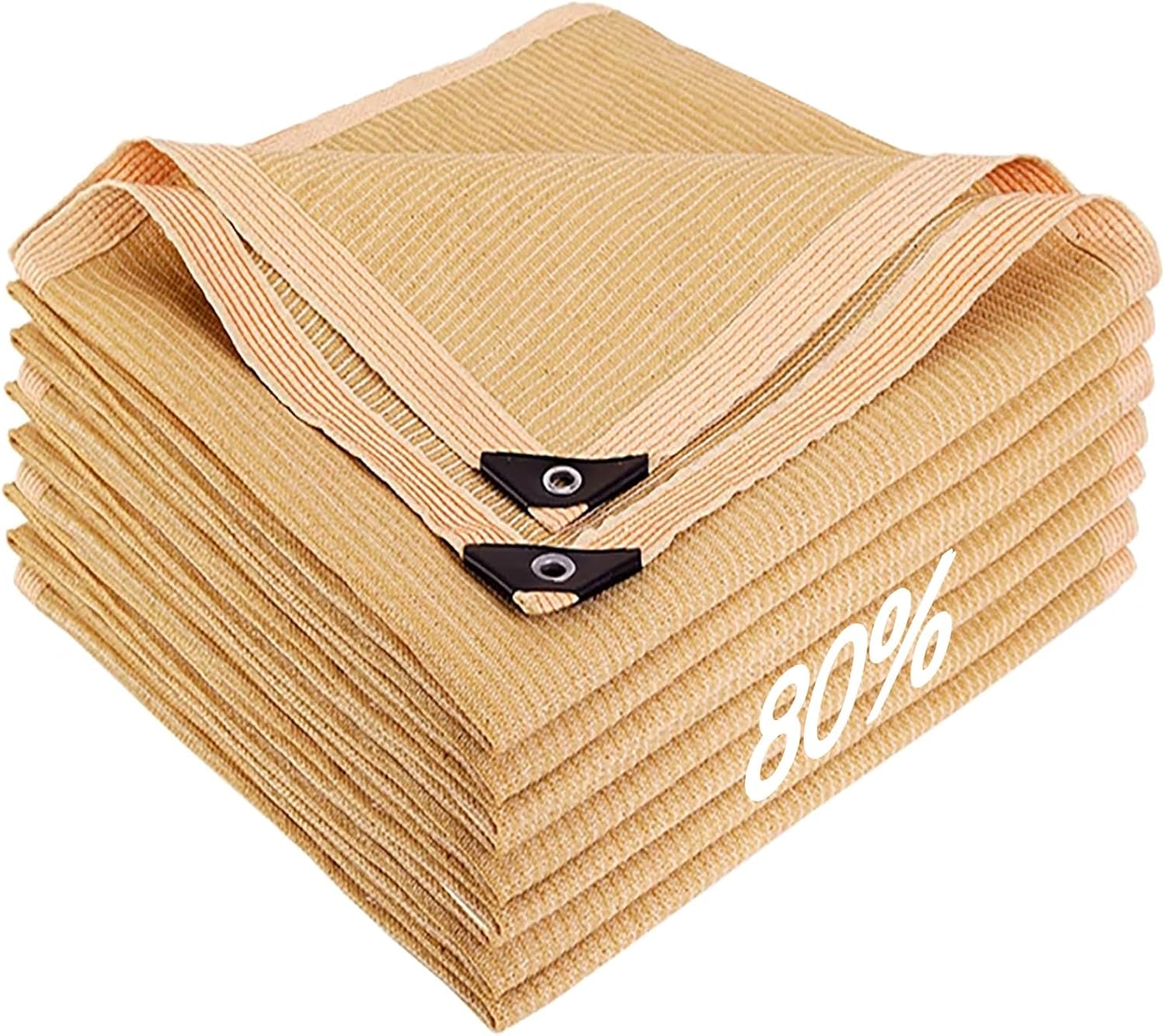 80% Beige Shade Cloth with Grommets, Pergola Shade Cover Canopy, Mesh Tarp Sun Screens for Plant, Patio, Outdoor, Garden, Backyard(6.5x16.4ft)