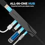 SABRENT Multi-Port USB-C Hub avec livraison d'électricité et HDMI Dehors. 3 USB Un port [HB-SHPU]