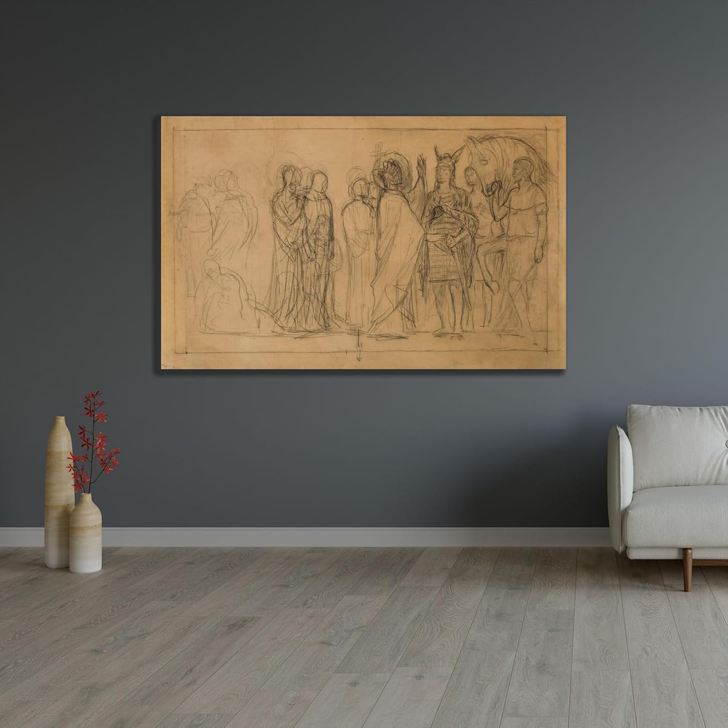 ArtDirect Study for the last unexecuted composition of the Pantheon Unframed Art Print Giclee Poster by Pierre Puvis de Chavannes - Ready for Framing with Customization Sizes 10x6, 14x9, 20x13, 36x23, 48x30 and 60x38 inches