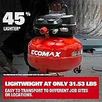 Vista 5 de Air Compressor, 6-Gallon Pancake Air Compressor with 25 FT Air Hose, MAX 175PSI Pressure/1.5HP, Compressor for Air Tools, Car Tires, Garage, and Shop