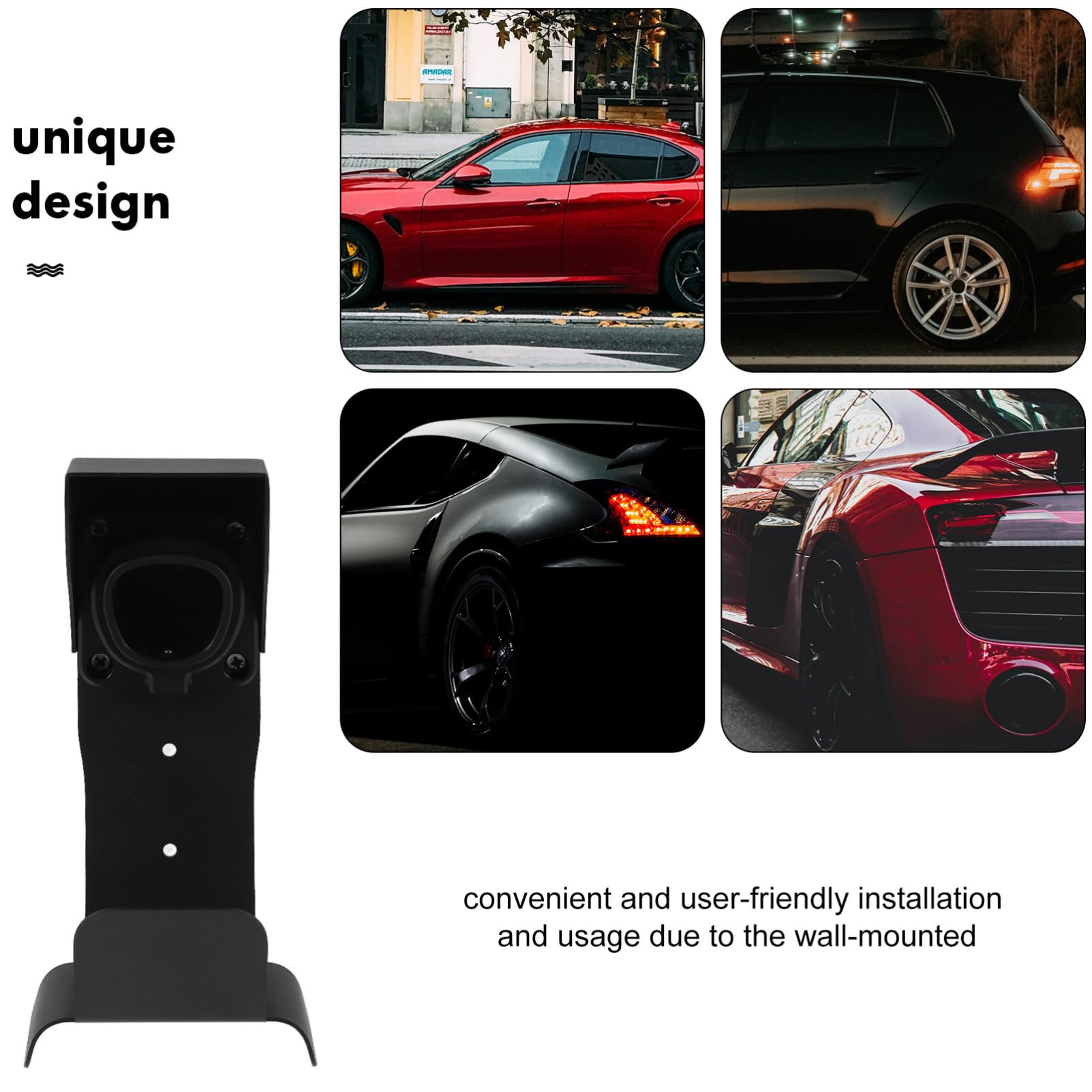 TOPBATHY Kabelhalter Für Elektroauto-ladestation Wandmontage-Halterung Für Ladekabel Organizer Für Ladestecker Platzsparendes Zubehör Für Elektroautos