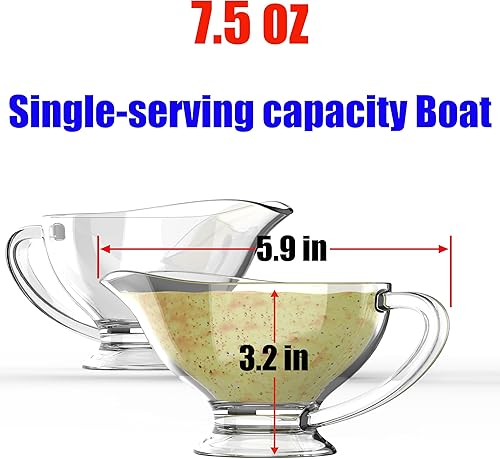 Miniatura 3 de XANADU Juego de 2 salsas, boquilla antigoteo, mango ergonómico, 7.5 onzas para salsas, salsa, aderezos, leche