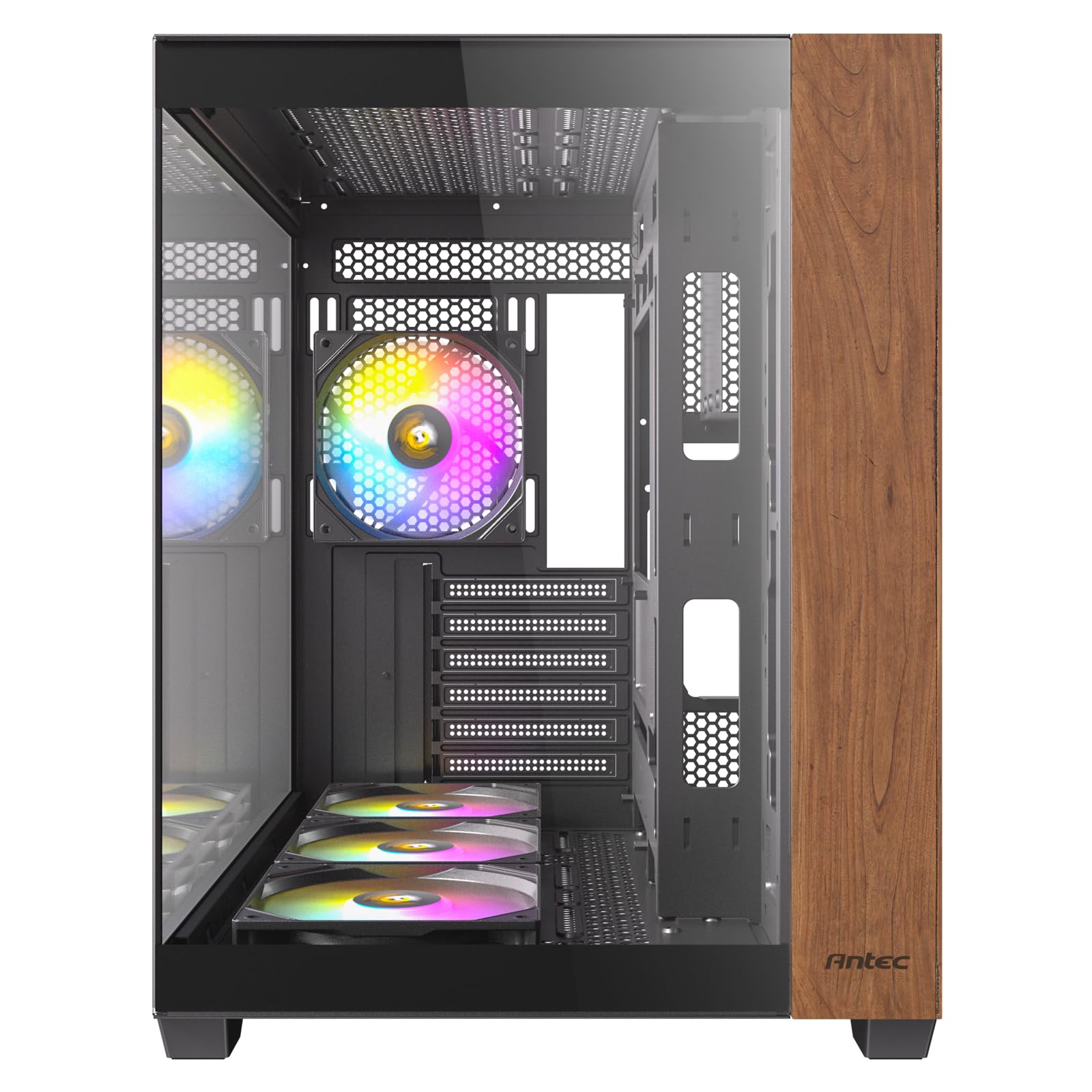 Antec Cx800 Midi Tower Nero, Legno (antec Cx800 Wood Mid Tower Gaming Case, 1 X Usb TypE-C / 1 X Usb 3.0, Tempered Glass Front And Side Window Panel,