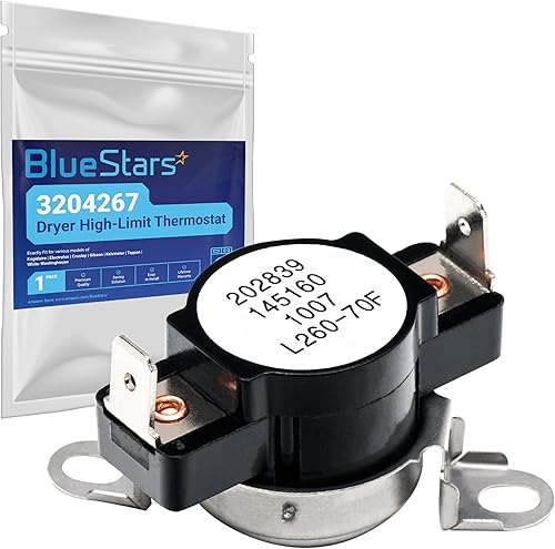 BlueStars Reemplazo de termostato de seguridad ultraduradero 3204267, compatible con secadores Frigidaire Kenmore Electrolux - Reemplaza 508516