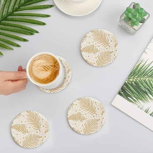 Miniatura 6 de Juego de 2 posavasos rústicos, posavasos de escritorio con madera de corcho antideslizante, bonito posavasos para mesa de café, regalo para sala