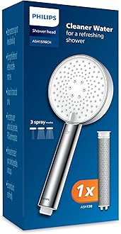 Philips Showerhead with Filter Effectively removes Chlorine and Other coarse Particles, Three Spray Modes, Pressure-Enhancing Design, 1-Month Filtration Capacity