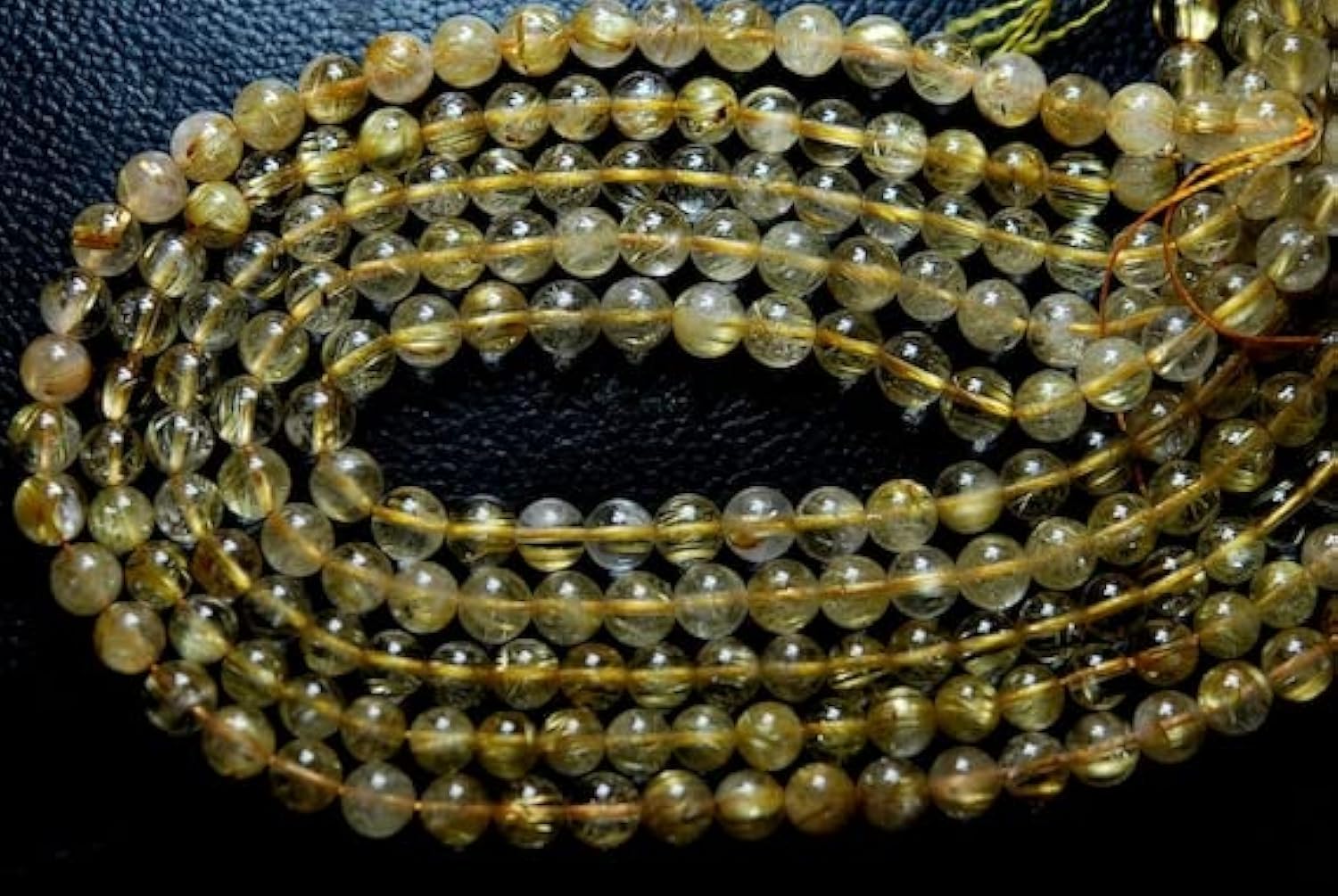 Quartz rutilé doré 8mm LKBEADS sans défauts pour remplacer les perles ternes de vos bijoux