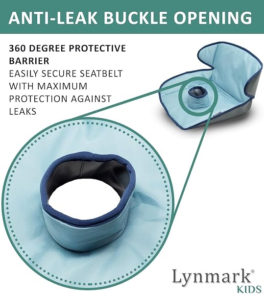 Lynmark® Potty Training Car Seat Protector Cover - Waterproof Soft Piddle Pads for Toddlers and Baby Carseat - Travel-Friendly Universal Washable Liner Mat for Spills, Nappy Leaks, Accidents - Blue - 4