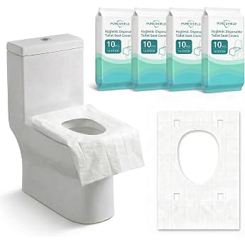 Disposable Toilet Seat Cover Toilet Seat Cover Toilet Pad for On the Go Pack of 40 Toilet Cushions for On the Go Toilet Cover for On the Go White