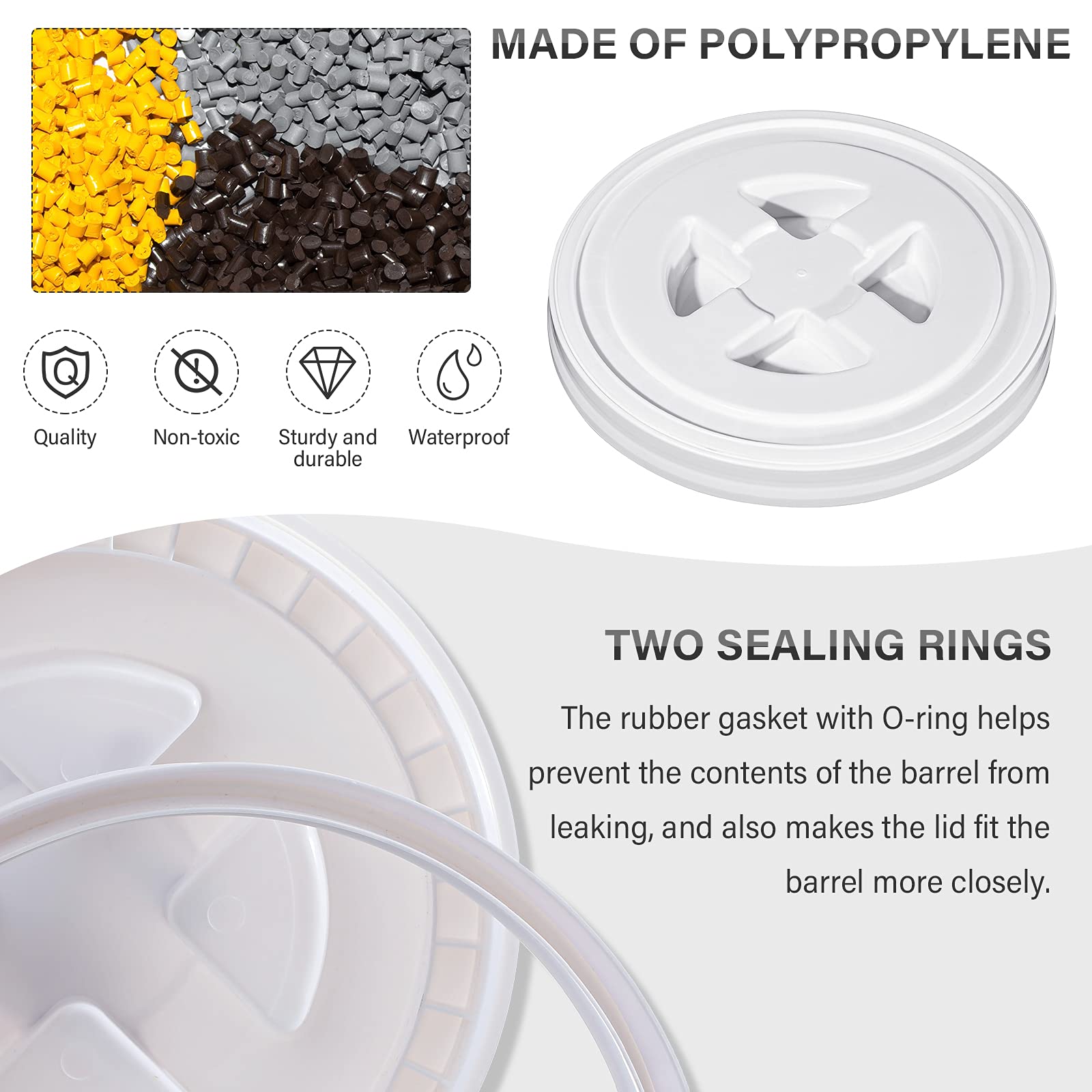 2 Pieces 5 Gallon Screw Cap Plastic LeakProof Screw