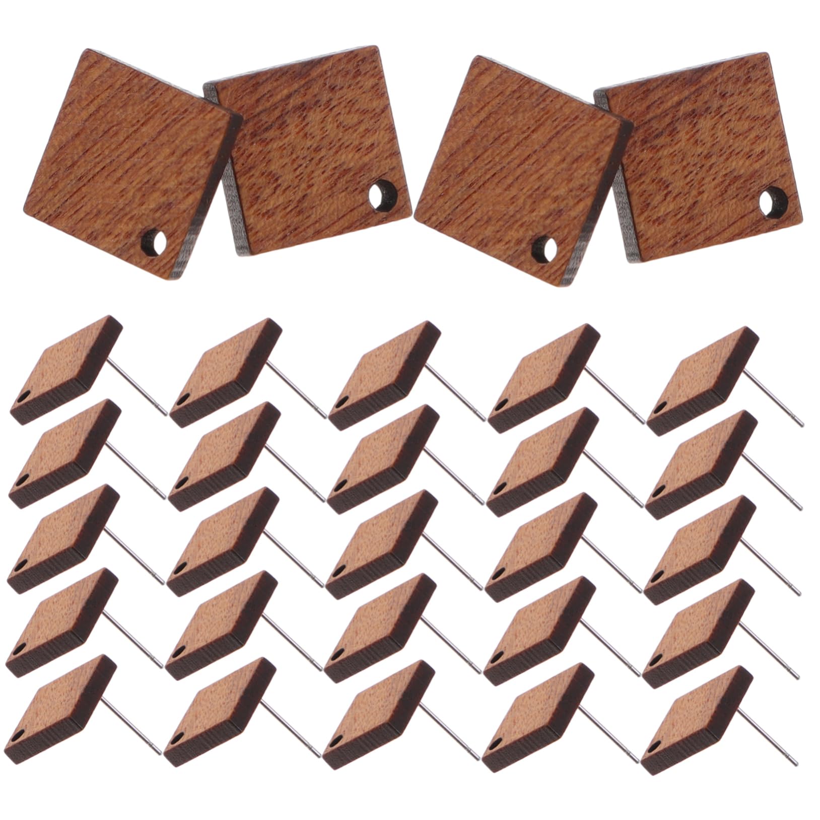 Lurrose 60stücke Holz Ohrstecker Bastelmaterial Für Kreative Ohrringe Geometrische Form Leicht Und Tragbar Für Schmuckgestaltung Und Personalisierte
