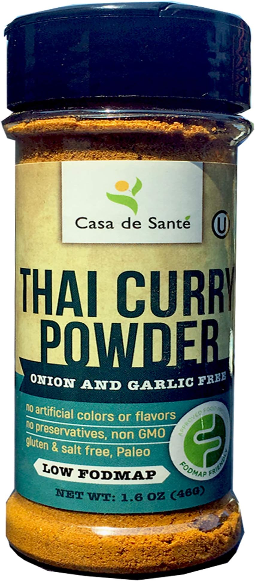 Low FODMAP Certified Paleo Seasoning No Onion No Garlic, Gluten-Free, No Sodium, No Carb, Keto, Kosher, All Natural, Non GMO, Non Irradiated Seasoning- Casa de Sante (Thai Curry Powder)