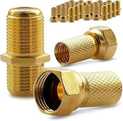 NAUC Spina connettore Placcato Oro accoppiamento SAT Cavo Collegamento UHD Femmina NAUC Spina connettore Placcato Oro accoppiamento SAT Cavo Collegamento UHD Femmina