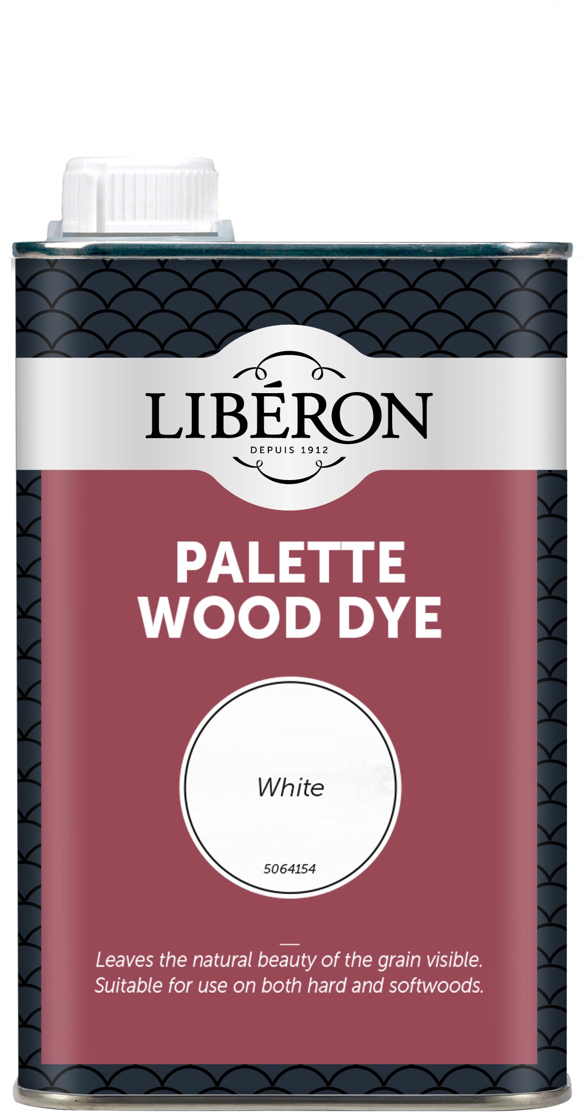 Libéron Palette Wood Dye – Water-Based Formula - Leaves Grain Visible - Hardwood & Softwood Furniture, Floors & Doors - Intermixable Colours - White - 500ml