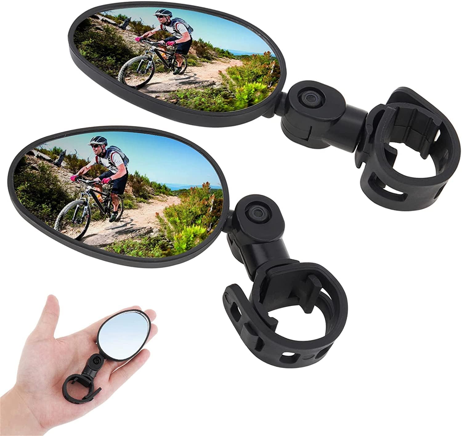 2 Pack Bike Mirror for 360° Rotatable & Foldable Handlebar Mount