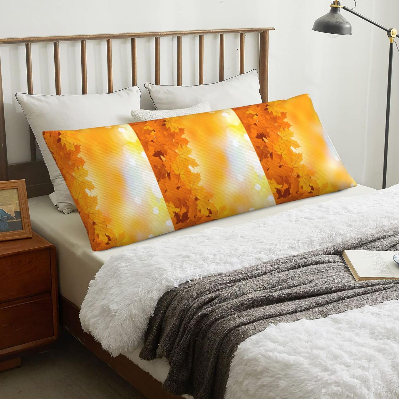 Autumn Leaves, Body Pillow Cover with Zipper,Long Body Pillowcase 20 x 60 in