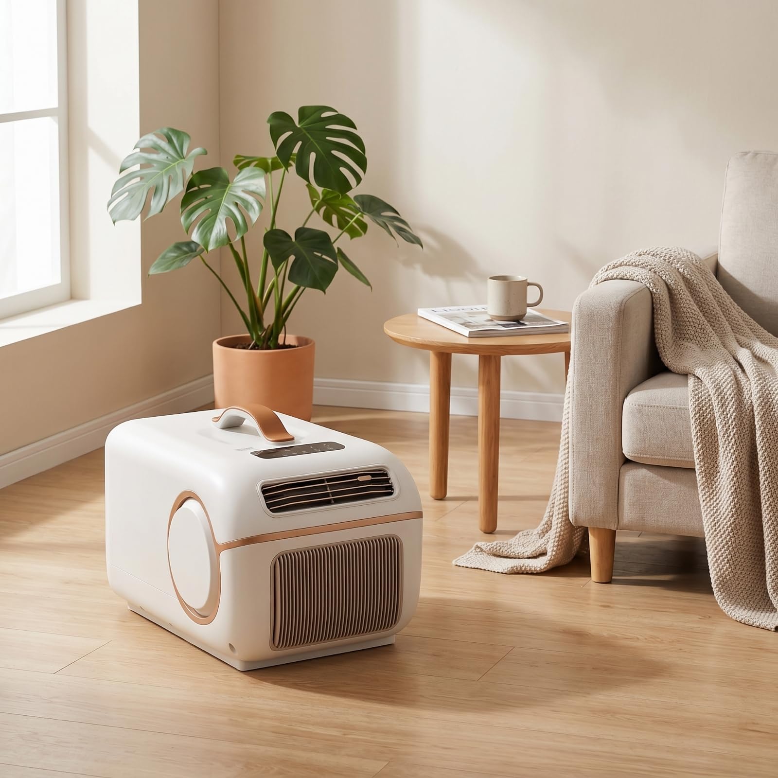 Gralara Condizionatore Portatile 2 in 1 con, 220V Spina Europea, E01 Modello Intelligente Caldo E Freddo