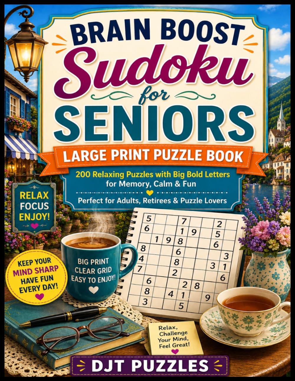 Brain Boost Sudoku for Seniors Large Print Puzzle Book with 200 Relaxing Puzzles for Memory, Focus & Fun: 200 Large Print Puzzles to Keep Your Mind Sharp, Relaxed & Entertained
