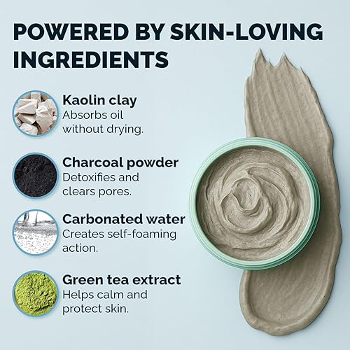 Miniatura 7 de Elizabeth Mott Mascarilla de arcilla de burbujas carbonatada - Arcilla natural y carbón activado para una limpieza profunda de poros y detox - Sin