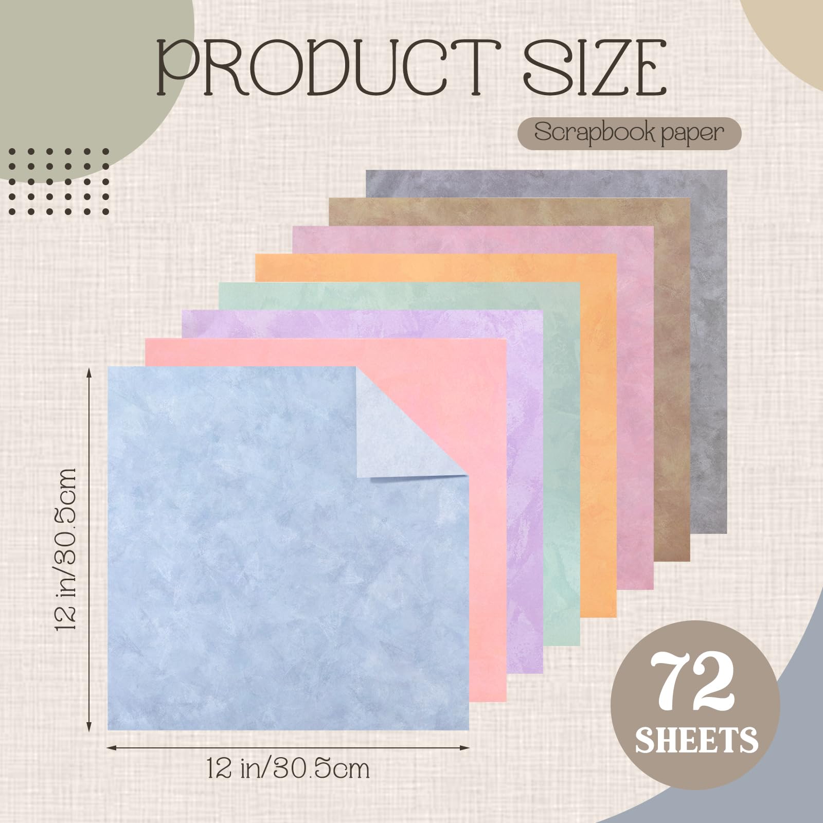 72 hojas de papel para álbumes de recortes, 12 x 12 pulgadas, doble cara, romántico, verano, bohemio, papel decorativo, cartulina, suministros de diario de basura para bricolaje, álbum de