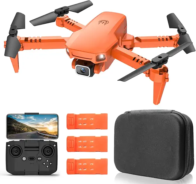 Imagen relacionada con Lechnical X1 RC Drone con cámara 4K Cámara dual WiFi FPV Mini plegable con función Vuelo de trayectoria Modo sin cabeza Vuelo 3D con bolsa de almacenamiento 3 Batería