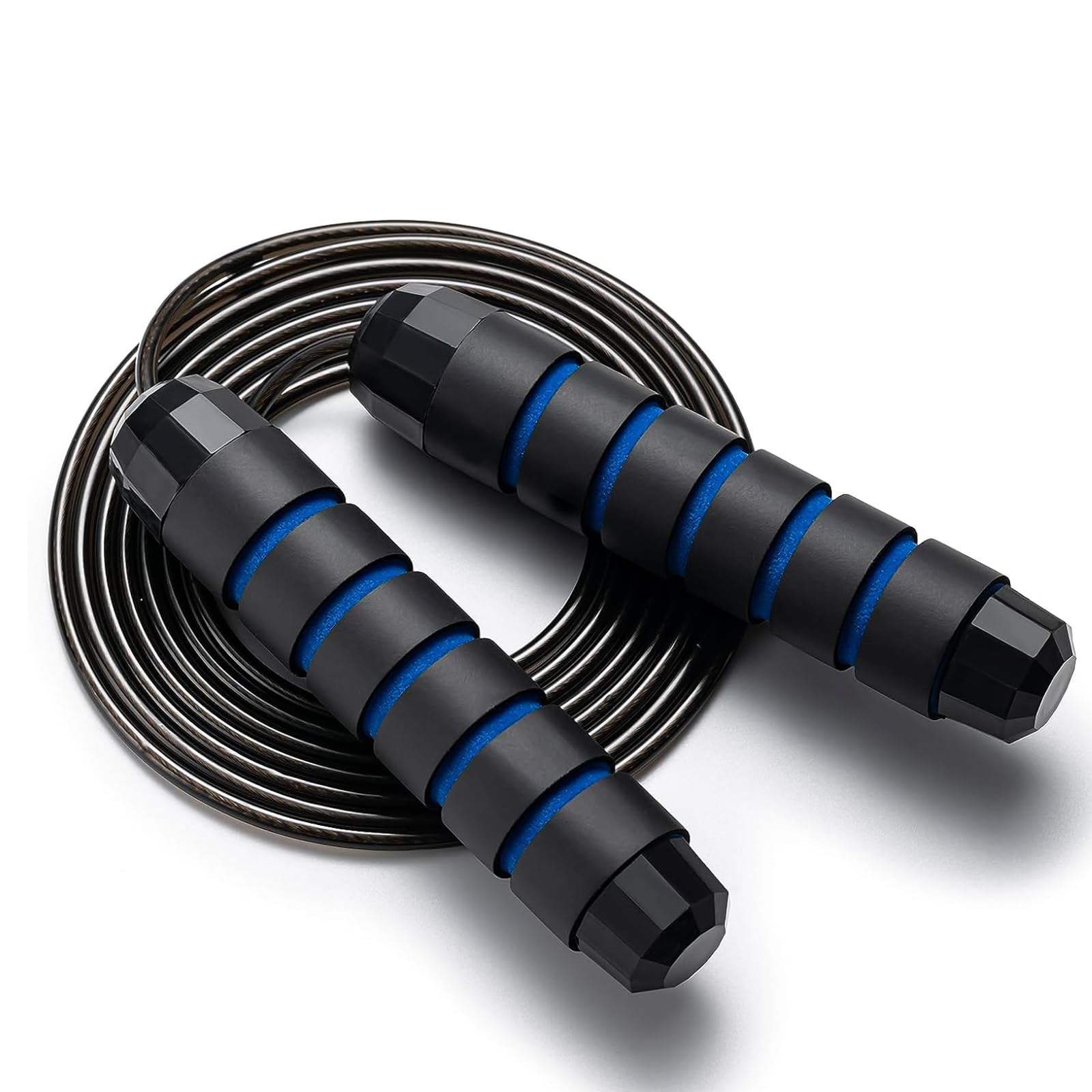 Jump Rope, Adjustable Jump Ropes, Ball Bearings Tangle-Free Rapid Speed Cable Skipping Rope, for Home Exercise, Fitness, for Women, Men, and Kids