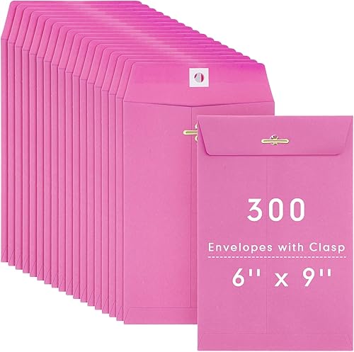 Miniatura 1 de 300 sobres de manilla de 6 x 9 pulgadas, sobre de catálogo de papel kraft con cierres para almacenar correo, sobre de papel kraft de 28 libras para