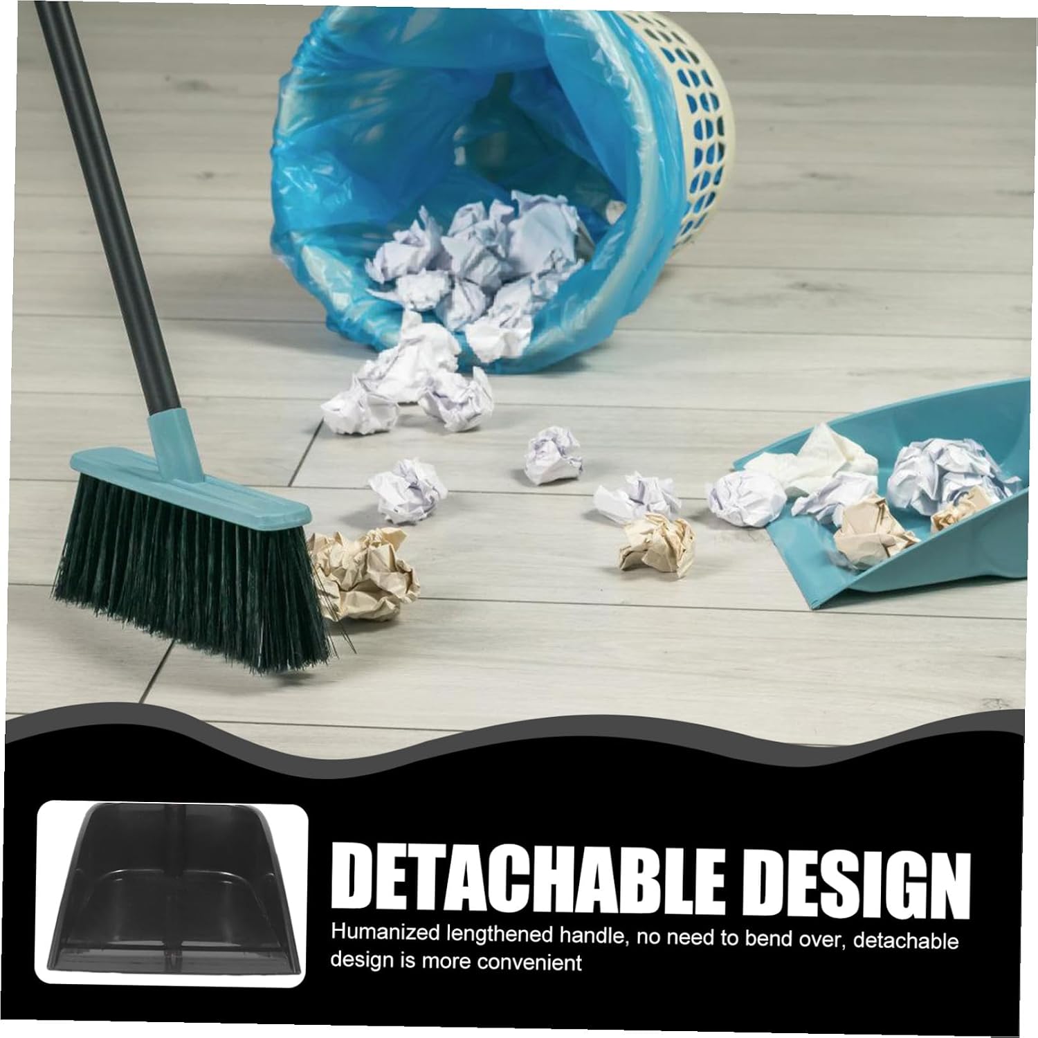 Upright Dustpan with Red Handle Handled Cleaning Shovel Stand Up Dustpans for Lobby Garage Home and Yard (Dust Pan Only)