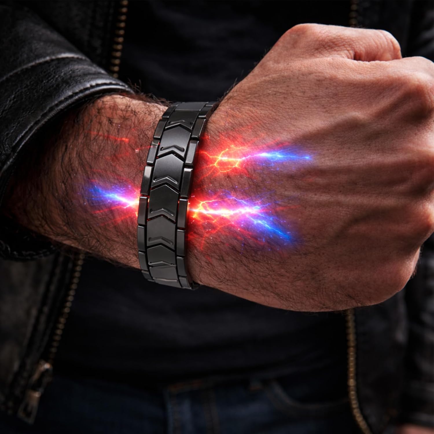 KYOSI Mens Magnetic Bracelet Stainless Steel Link Magnet Jewelry Bracelet Accessories for Men Christmas Gift 8.66 inches