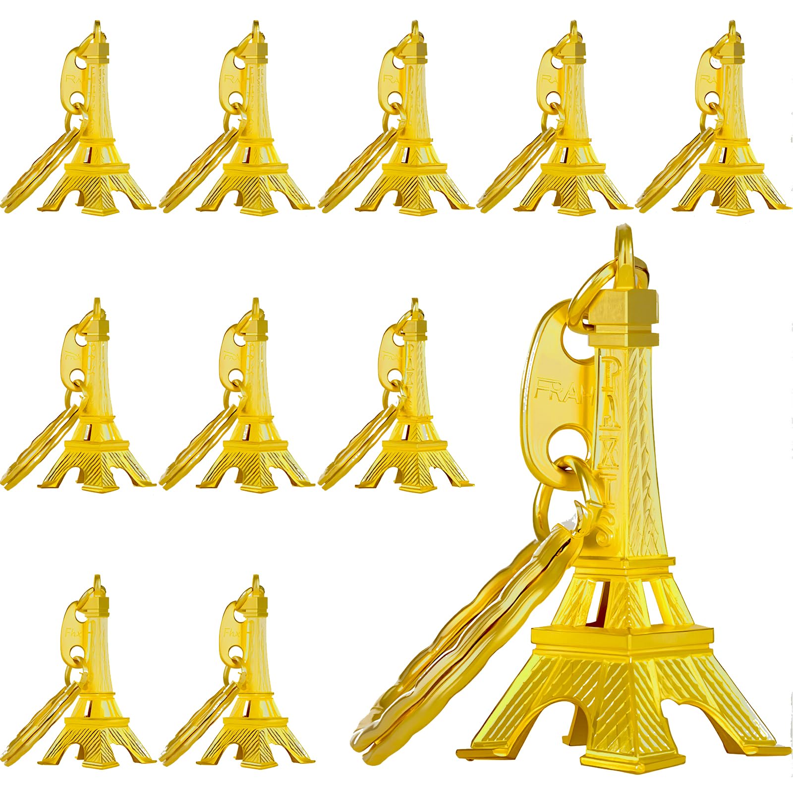 Outus 15 Pieces Eiffel Tower Keyring Retro Adornment French Souvenirs Keychains