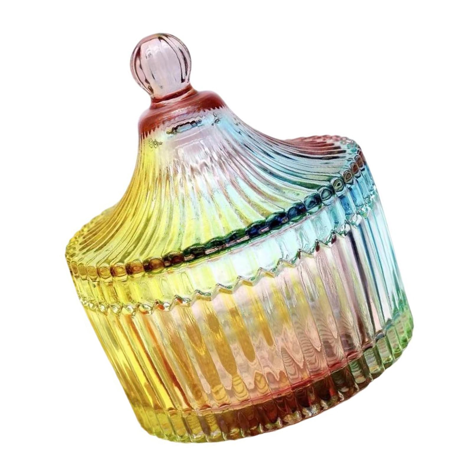 Woedpez Food Safe Handcraft Glass Jar Vibranting Artistics Pattern Portable for Home Organization Display Hand Painted Sugar Jar