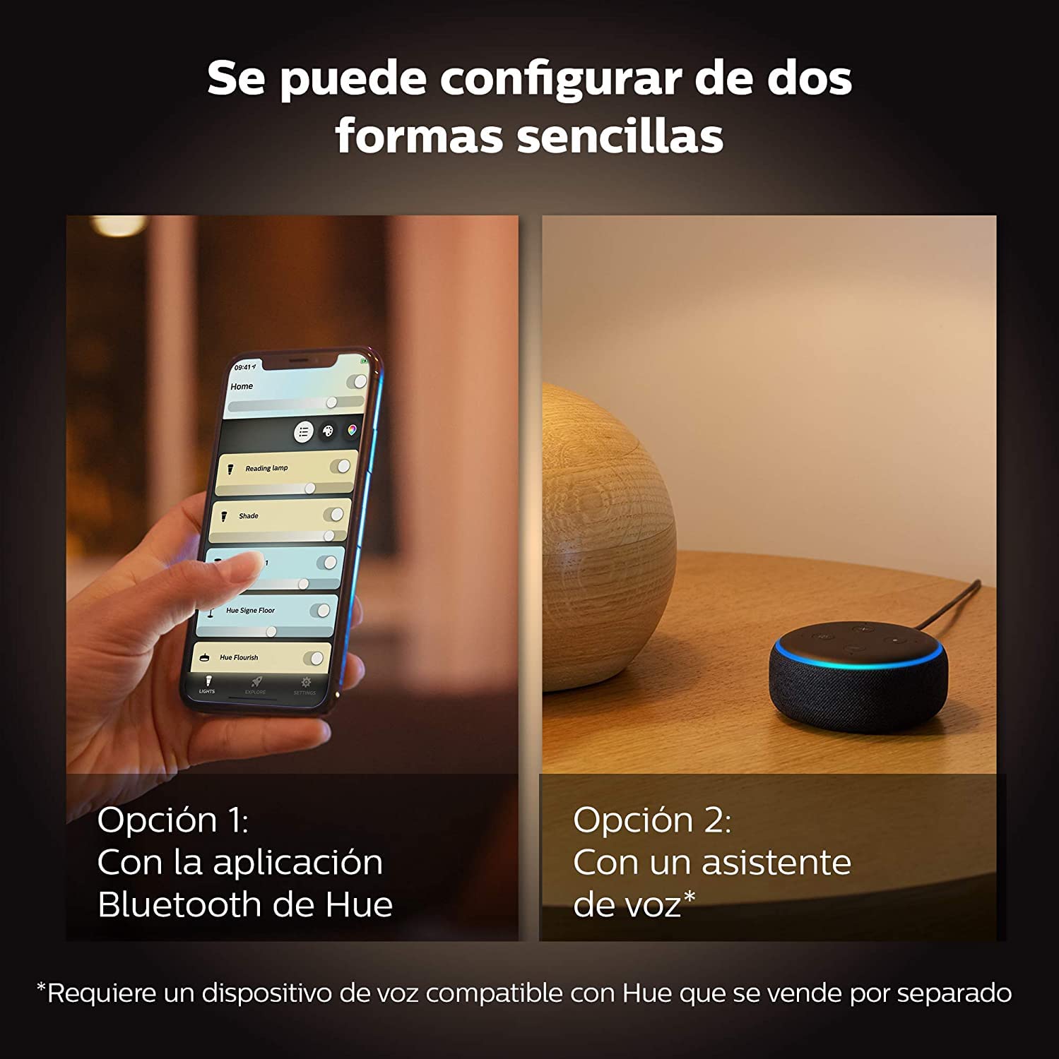 Philips Hue – Lámpara inteligente, Hue Adore, Foco Empotrable LED Inteligente, Luz Blanca de Cálida a Fría, Compatible con Alexa y Google Home, Color Cromado
