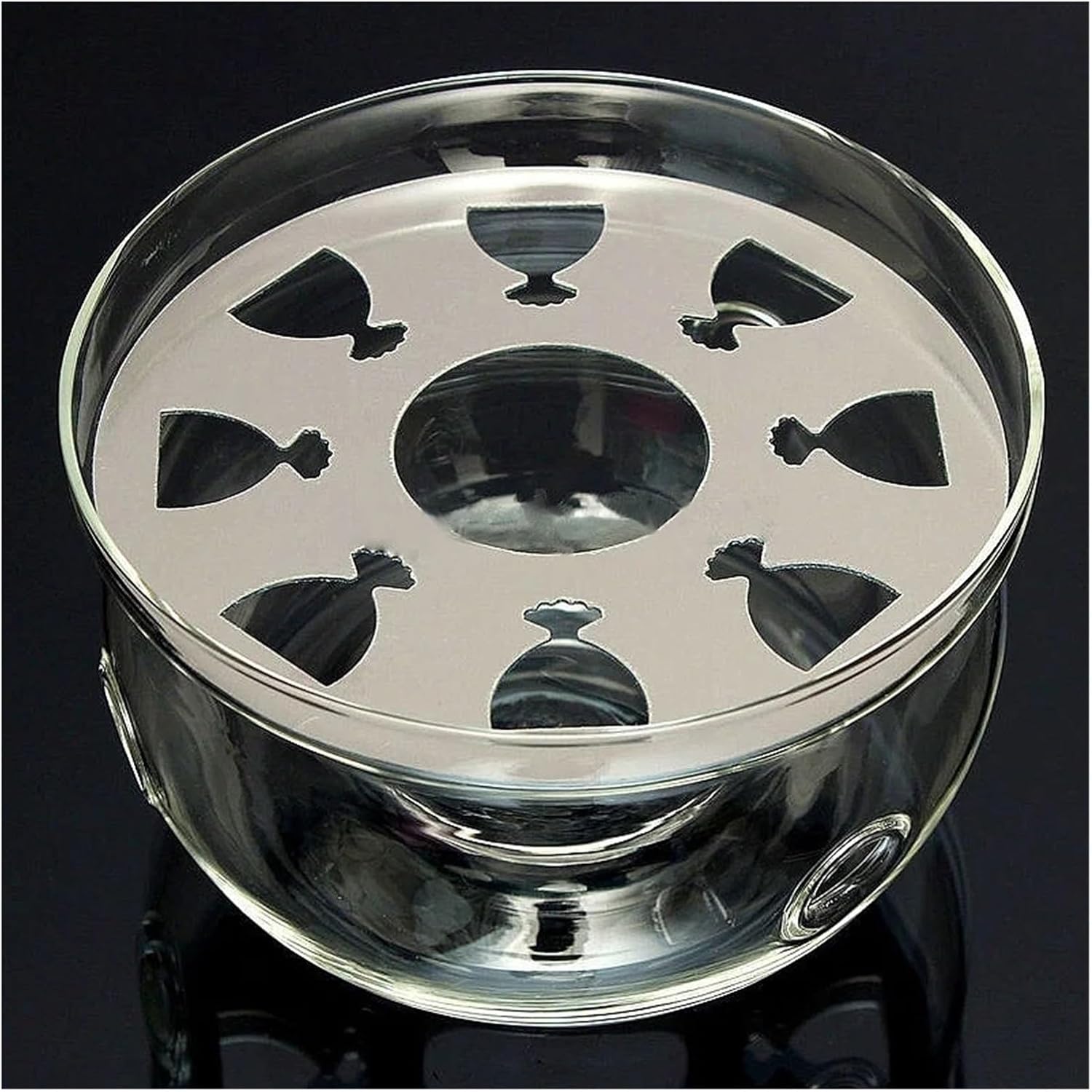 Clear Glass Heat-Resisting Round Teapot Warmer Heater Base Candle Holder xobw