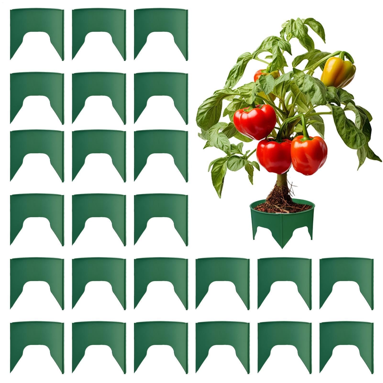 24PCS Planting Grow Rings, Protective Round Landscape Edging, Deep Watering Plant Collars, Keeping Plants Separated, Water Saver Planting Rings for Vegetables Flowers Trees Garden Backyard