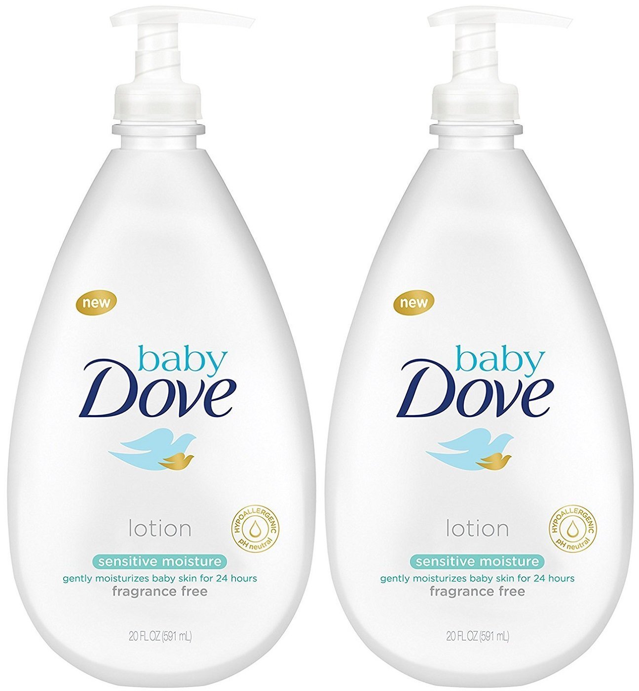 Baby Dove Lotion, Sensitive Moisture 20 oz (Pack of 2)