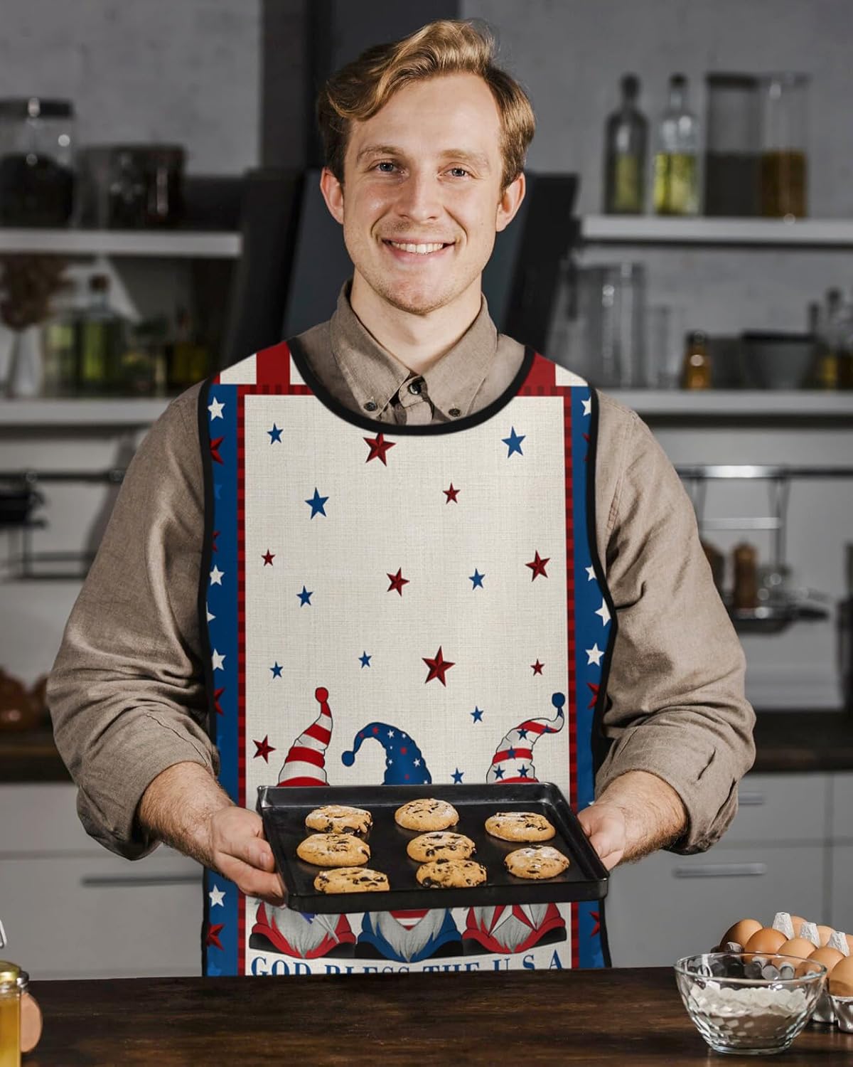 Double Love Flower Tiger Cobbler Aprons with 2 Pockets for Women Men, Vintage Tropical Plant Leaves Wildflower Herb