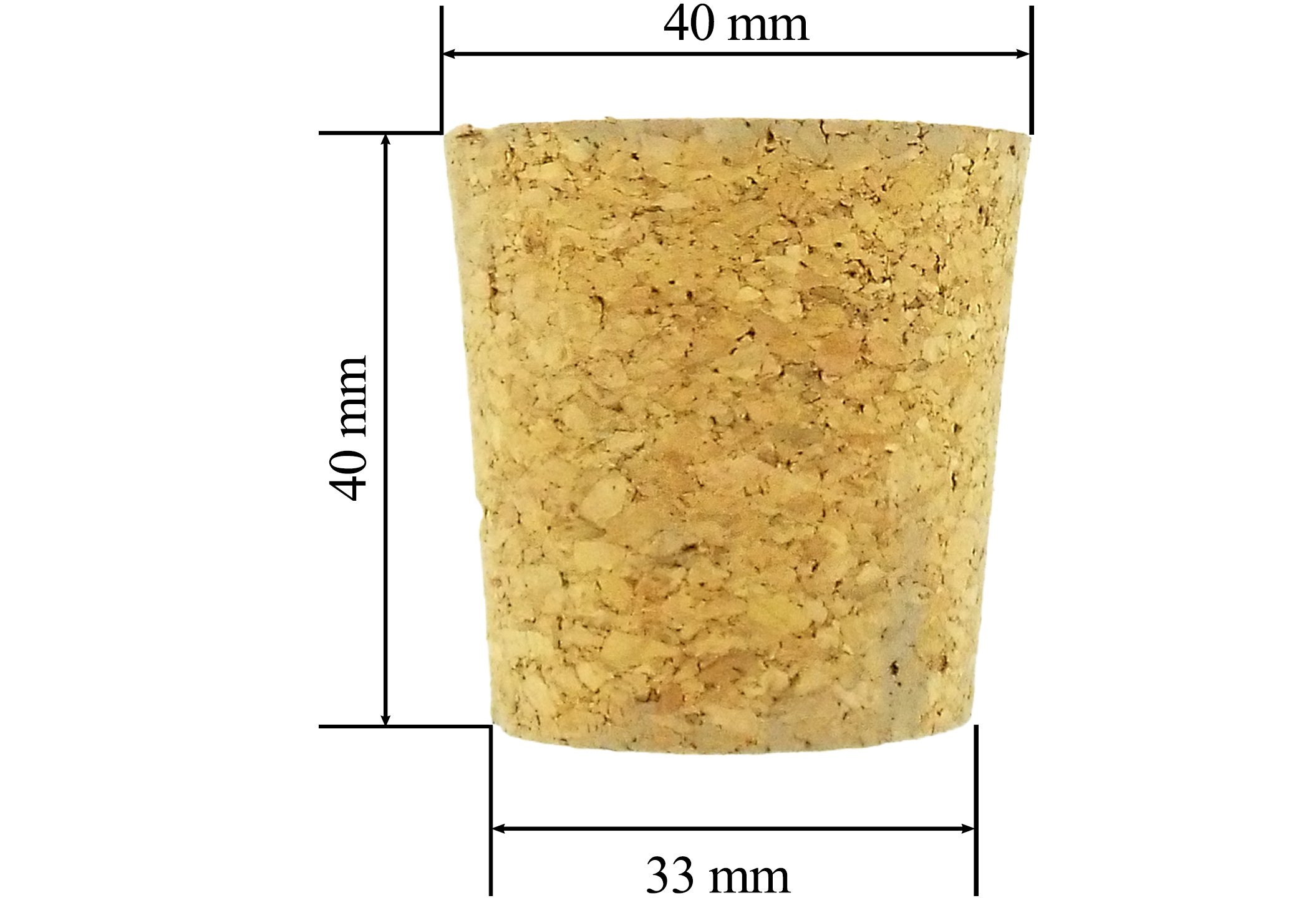 TAPÓN DE CORCHO 40/33mm - Tapon Tapón de Hule Bungs Corcho Tapones Damajuanas Airlock De Aire Grifo Bombonas