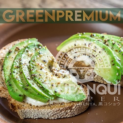 Miniatura 7 de Molinillo de pimienta verde con granos de pimienta verde YUPANQUI entero, molinillo de pimienta gourmet recargable con granos de pimienta orgánica -